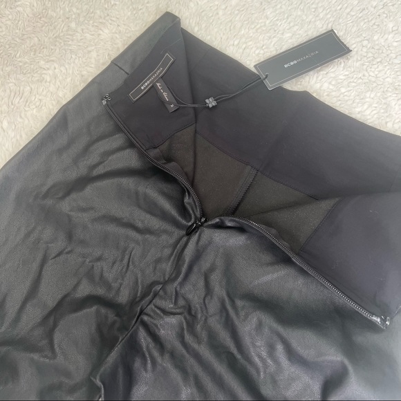 NWT BCBGMAXAZRIA Faux Leather Blossom Pants - Picture 5 of 9